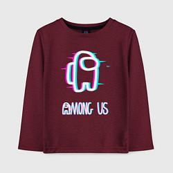 Лонгслив хлопковый детский Among us, цвет: меланж-бордовый