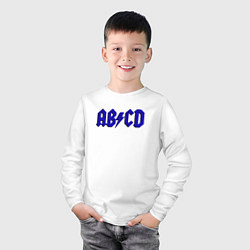 Лонгслив хлопковый детский ABCD надпись, цвет: белый — фото 2