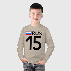 Лонгслив хлопковый детский RUS 15, цвет: миндальный — фото 2