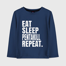 Лонгслив хлопковый детский EAT SLEEP PENTAKILL REPEAT, цвет: тёмно-синий
