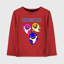 Лонгслив хлопковый детский Baby Shark, цвет: красный