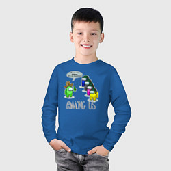 Лонгслив хлопковый детский AMONG US - Инструктаж новичков, цвет: синий — фото 2