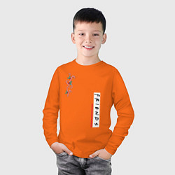 Лонгслив хлопковый детский Друзья логотип с конфетами, цвет: оранжевый — фото 2