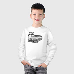 Лонгслив хлопковый детский BMW E36, цвет: белый — фото 2