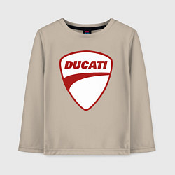 Лонгслив хлопковый детский Ducati Logo Дукати Лого Z, цвет: миндальный