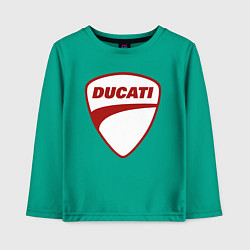 Лонгслив хлопковый детский Ducati Logo Дукати Лого Z, цвет: зеленый