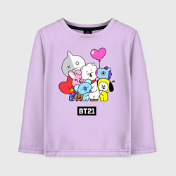 Лонгслив хлопковый детский BT21, цвет: лаванда