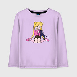 Лонгслив хлопковый детский Усаги и Луна, цвет: лаванда