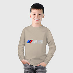 Лонгслив хлопковый детский BMW M5, цвет: миндальный — фото 2