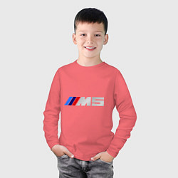Лонгслив хлопковый детский BMW M5, цвет: коралловый — фото 2