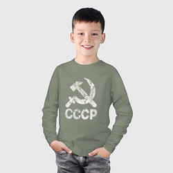 Лонгслив хлопковый детский СССР, цвет: авокадо — фото 2