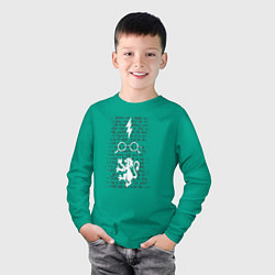 Лонгслив хлопковый детский Гарри Поттер, цвет: зеленый — фото 2