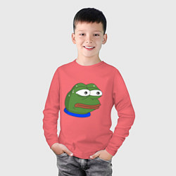 Лонгслив хлопковый детский Pepe MonkaS, цвет: коралловый — фото 2