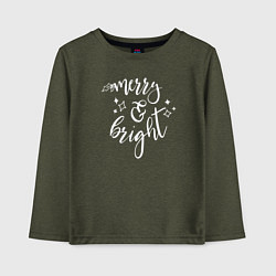 Лонгслив хлопковый детский Merry & bright, цвет: меланж-хаки