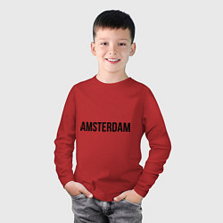 Лонгслив хлопковый детский Amsterdam, цвет: красный — фото 2