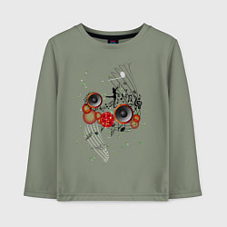 Лонгслив хлопковый детский Музыка, цвет: авокадо