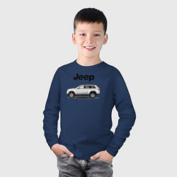 Лонгслив хлопковый детский Jeep, цвет: тёмно-синий — фото 2