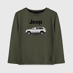 Лонгслив хлопковый детский Jeep, цвет: меланж-хаки