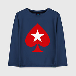Лонгслив хлопковый детский Покер Пики Poker Stars, цвет: тёмно-синий