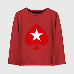 Лонгслив хлопковый детский Покер Пики Poker Stars, цвет: красный