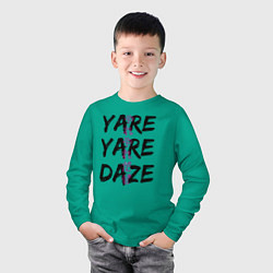 Лонгслив хлопковый детский YARE YARE DAZE, цвет: зеленый — фото 2