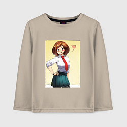 Лонгслив хлопковый детский Ochako Uraraka, цвет: миндальный