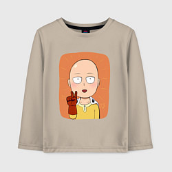 Лонгслив хлопковый детский Сайтама One Punch Man, цвет: миндальный