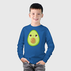 Лонгслив хлопковый детский Avocado, цвет: синий — фото 2