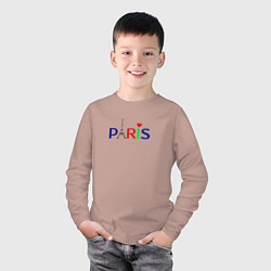 Лонгслив хлопковый детский Paris, цвет: пыльно-розовый — фото 2