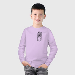 Лонгслив хлопковый детский Йорк в кармашке, цвет: лаванда — фото 2