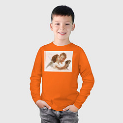 Лонгслив хлопковый детский Ангелочки, цвет: оранжевый — фото 2