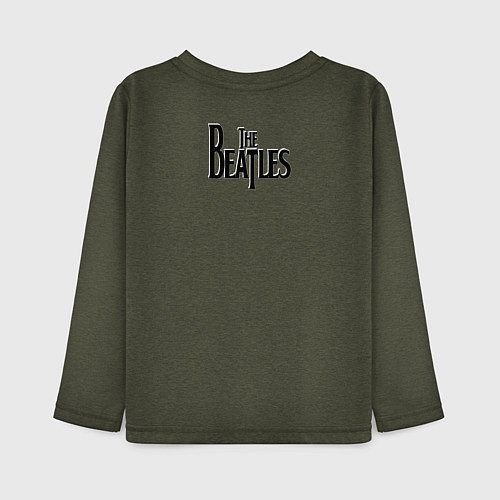Детский лонгслив The Beatles автографы / Меланж-хаки – фото 2