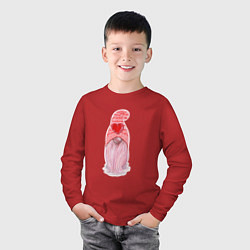 Лонгслив хлопковый детский Гномик, цвет: красный — фото 2