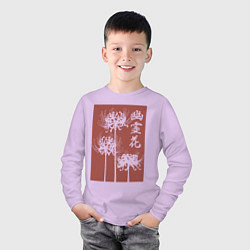 Лонгслив хлопковый детский Призрачный цветок, цвет: лаванда — фото 2