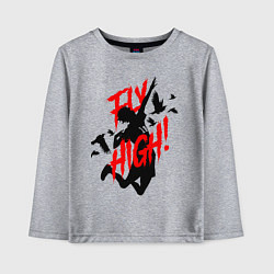 Лонгслив хлопковый детский FLY HIGH! ВОЛЕЙБОЛ, цвет: меланж