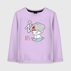 Лонгслив хлопковый детский BTS sleep, цвет: лаванда