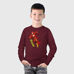 Лонгслив хлопковый детский The Flash, цвет: меланж-бордовый — фото 2