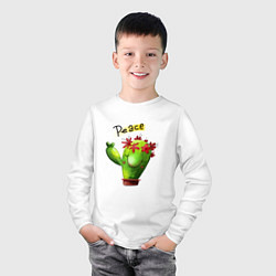 Лонгслив хлопковый детский Кактус, цвет: белый — фото 2