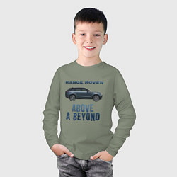 Лонгслив хлопковый детский Range Rover Above a Beyond, цвет: авокадо — фото 2