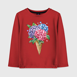 Детский лонгслив Букет цветов в рожке