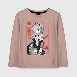 Лонгслив хлопковый детский Re:Zero Rem, цвет: пыльно-розовый
