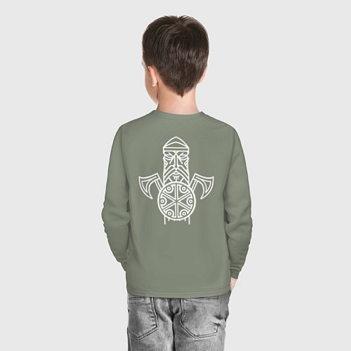 Детский лонгслив Перун Бог Воинов / Авокадо – фото 4