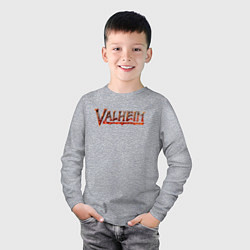 Лонгслив хлопковый детский Valheim огненный лого, цвет: меланж — фото 2
