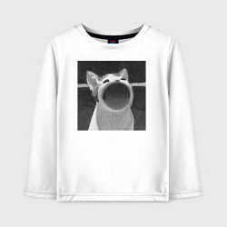 Детский лонгслив ЧБ Pop Cat