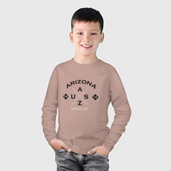 Лонгслив хлопковый детский Штат Аризона Хипстерское лого, цвет: пыльно-розовый — фото 2
