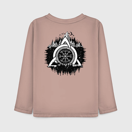 Детский лонгслив Вегвизир Рунический Компас / Пыльно-розовый – фото 2