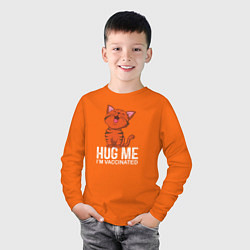 Лонгслив хлопковый детский Hug Me Im Vaccinated, цвет: оранжевый — фото 2