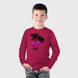 Лонгслив хлопковый детский GTA Vice City, цвет: маджента — фото 2