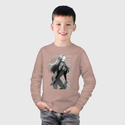 Лонгслив хлопковый детский Евангелион, цвет: пыльно-розовый — фото 2