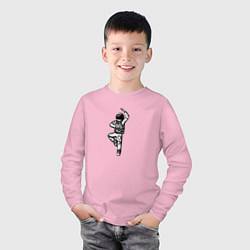 Лонгслив хлопковый детский Космонавт, цвет: светло-розовый — фото 2
